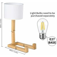 ZVD-Kreative Roboter-Schreibtischlampe, verstellbar, kann Bücher platzieren, Holz-Nachttischlampe mit Stoff-Lampenschirm, E27-Schraube für dekorative von ZVD