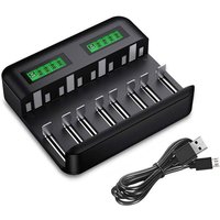 LCD-Universal-Akkuladegerät – Ladegerät für AA/LR6, AAA/LR3, C/R14, D/R20 Ni-MH-Akkus, Batterieerkennungstechnologie von ZVD