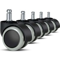 ZVD Bürostuhl-Rollen, 5er-Pack – 11 mm/22 mm – Ersatz-Hartbodenrollen für Gaming-Stühle, Drehstühle, Laminat-, Fliesen- und Steinböden ZVD Bürostuhl-Rollen, 5er-Pack – 11 mm/22 mm – Ersatz-Hartbodenrollen für Gaming-Stühle, Drehstühle, Laminat-, Fliesen- und Steinböden von ZVD