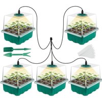 ZVD-Neues 5-teiliges Mini-Gewächshaus-Set für Pflanzen, mit Vollspektrum-Solarlicht, Indoor-Gewächshaus-Zuchtbox mit Abdeckung und ZVD-Neues 5-teiliges Mini-Gewächshaus-Set für Pflanzen, mit Vollspektrum-Solarlicht, Indoor-Gewächshaus-Zuchtbox mit Abdeckung und von ZVD