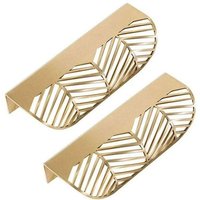 ZVD- Promotion Blattform Schubladengriff Messing Möbel Türknauf Zuggriff Schrank Kleiderschrank Türgriff (2 Stück) von ZVD
