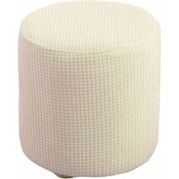 ZVD-Quadratischer/runder dehnbarer Ottoman-Pouf-Bezug, weicher Jacquard-Fußhocker-Bezug zum Schutz des Fußhockers, Pouf-Bezug mit elastischer von ZVD
