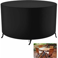 ZVD Runde Gartenabdeckung, Runder Gartentisch Schutzabdeckung, Gartentischabdeckung, Wasserdicht, Winddicht, Anti-UV, Reißfest, 210D Oxford-Plane, von ZVD