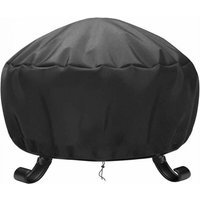 ZVD Runde Schutzhülle für Feuerstellen Ø 84 x 50 cm, wasserdichte, UV-beständige Feuerschalenabdeckung, reißfeste, Oxford-Gewebeabdeckung für von ZVD