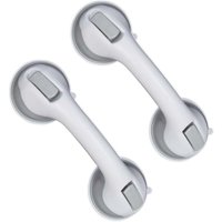ZVD Saugnapfgriff, 2er Set, Dusch- & Badewannen-Haltegriff, 25 kg, für Senioren, Wand, in Weiß/Grau von ZVD