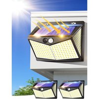 ZVD Solarleuchten Außen, 208 LED Outdoor LED Flutlicht Bewegungsmelder IP65, Solar LED Strahler Außen, Außenbeleuchtung mit Sensor, Wandleuchte für von ZVD