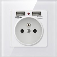 Steckdose mit Dual-USB-Ladegerät – kompatibel mit iPhone/Android – 1 Stück von ZVD