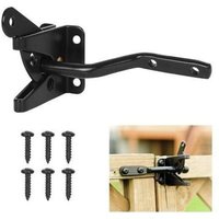 ZVD Torschloss selbstverriegelnd - Metallriegelschloss - Schwerkraft-Stahlriegel - Gartenzaun - Schwarz - Befestigungsschrauben inklusive von ZVD