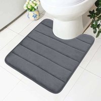 ZVD WC-Vorleger mit Aussparung, rutschfest, Memory Foam, 50 x 60 cm, saugfähig, waschbar, für Toilette, Dunkelgrau ZVD WC-Vorleger mit Aussparung, rutschfest, Memory Foam, 50 x 60 cm, saugfähig, waschbar, für Toilette, Dunkelgrau von ZVD