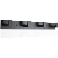 ZVD Wandgarderobe, 4 Wandhaken, Wandgarderobe aus Edelstahl, robuste Wandgarderobe mit Haken (schwarz glänzend, 4 Haken) von ZVD