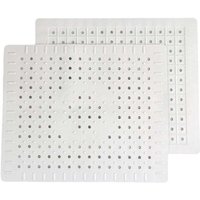 ZVD Weißes 2er-Set Schutzmatten für die Küchenspüle aus strapazierfähigem, rutschfestem Gummi, leicht zu reinigen und zuschneidbar. von ZVD