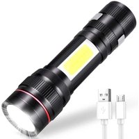 ZVD Wiederaufladbare LED-Taschenlampe, 3 Modi und zoombare Taschenlampe, tragbare taktische COB-Taschenlampe als Geschenk für ZVD Wiederaufladbare LED-Taschenlampe, 3 Modi und zoombare Taschenlampe, tragbare taktische COB-Taschenlampe als Geschenk für von ZVD
