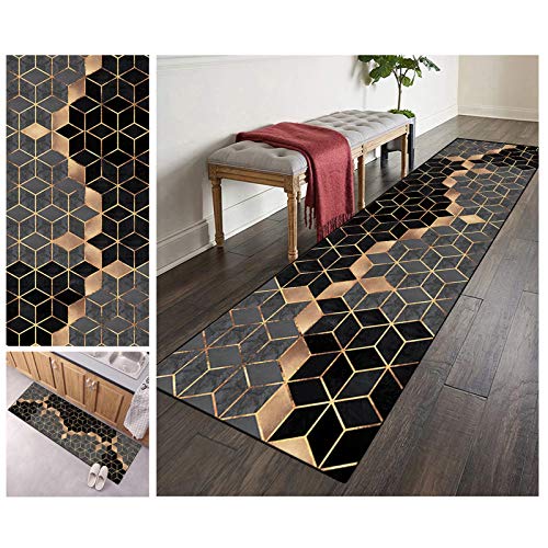 ZVEZVI Teppich Läufer Flur Korridor Schlafzimmer Grau und Schwarz 100X250cm rutschfest Waschbar Modern Kücheläufer Teppichläufer Polyester Meterware Anpassbar ZVEZVI Teppich Läufer Flur Korridor Schlafzimmer Grau und Schwarz 100X250cm rutschfest Waschbar Modern Kücheläufer Teppichläufer Polyester Meterware Anpassbar von ZVEZVI