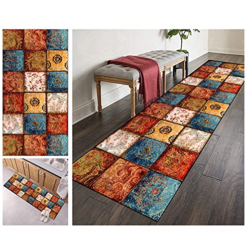 ZVEZVI Teppich Läufer Flur Küche rutschfest Waschbar Boho Bunt 60X250CM Vintage Meterware, Teppichläufer Kücheläufer Polyester Anpassbar ZVEZVI Teppich Läufer Flur Küche rutschfest Waschbar Boho Bunt 60X250CM Vintage Meterware, Teppichläufer Kücheläufer Polyester Anpassbar von ZVEZVI