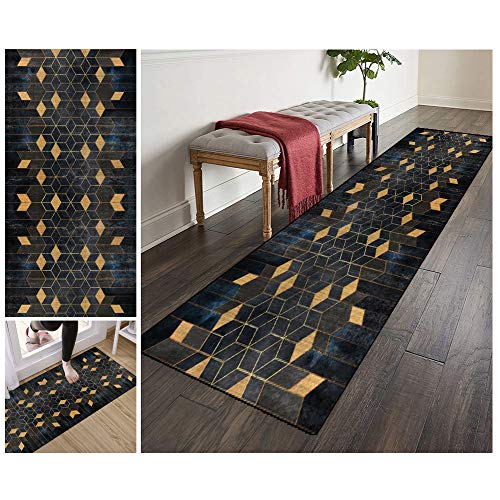 ZVEZVI Teppich Läufer Flur Küche rutschfest Waschbar Bunt 140×450cm Modern Kücheläufer Teppichläufer Polyester Meterware Anpassbar (Size : 140×450cm) von ZVEZVI