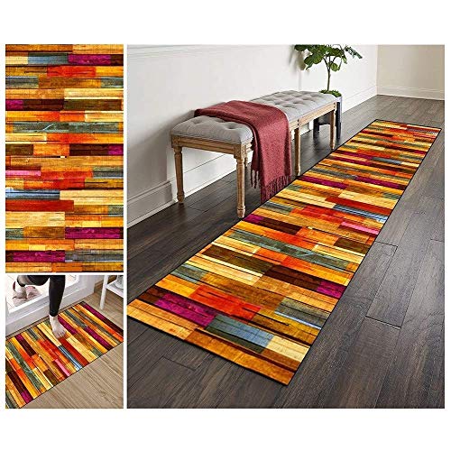 ZVEZVI Teppich Läufer Flur Küche rutschfest Waschbar Holzbrettmuster 40x150cm Bunter Modern rutschfest Waschbar Vintage Kücheläufer Teppichläufer Polyester Meterware Anpassbar ZVEZVI Teppich Läufer Flur Küche rutschfest Waschbar Holzbrettmuster 40x150cm Bunter Modern rutschfest Waschbar Vintage Kücheläufer Teppichläufer Polyester Meterware Anpassbar von ZVEZVI