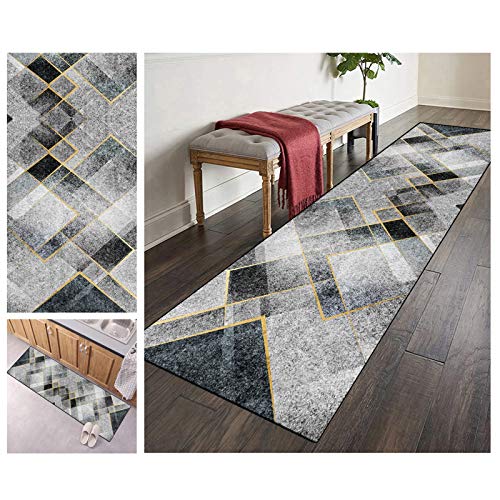 ZVEZVI Teppich Läufer Flur rutschfest Washchbar Grau 80X400cm Bunt Modern Lang Meterware, Teppichläufer läufer Polyester Anpassbar ZVEZVI Teppich Läufer Flur rutschfest Washchbar Grau 80X400cm Bunt Modern Lang Meterware, Teppichläufer läufer Polyester Anpassbar von ZVEZVI