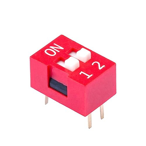 10 PCS temperaturbeständiger 2-Positionen-DS-02-Inline-DIP-Schalter mit 2,54 Schritten von ZVGTFHIX