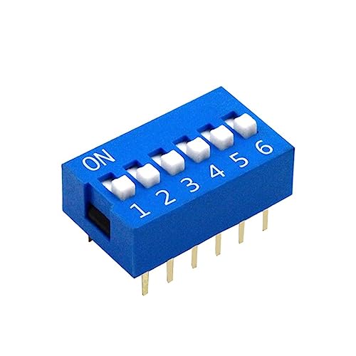 10 Stück blauer 6-Positionen-DIP-Schalter mit 2,54 mm Abstand for Servotreiberanwendungen von ZVGTFHIX