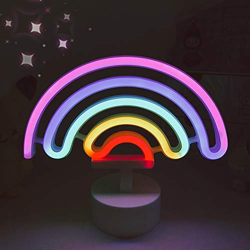 ZVO LED Regenbogen Neonlicht Schild, Neon Light Wandleuchte Zeichen Innen, Batterie/USB Wandkunst Leuchtreklame Decoration Schreibtisch Nachtlicht für Weihnachten Kinder Schlafzimmer Bar von ZVO