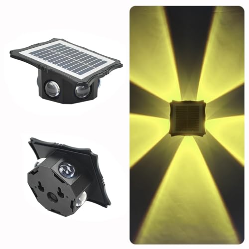 ZVO Solar Wandleuchte für Außen, LED Solarleuchte für Aussen LED Wandleuchte Up and Down Leuchten 2 Modus IP65 Wasserdicht Kabellos Solarlampen für Garten Weg Balkon Terrasse Pfad Garage von ZVO