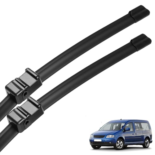 Auto Scheibenwischer für Caddy 2K 2004-2007 24"+19", Scheibenwischerblätter Vorne Dauerhaft Gummi Wischer Vorne Wischer Zubehör von ZWBC