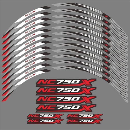 Felgenrandaufkleber Motorrad-Radaufkleber, Wasserdichter Felgenstreifen, Zubehör Für NC750 NC 750 X 750X NC750X 2014-2024 2023 2022 2020 2021 Radaufkleber(Titan) von ZWBHNB