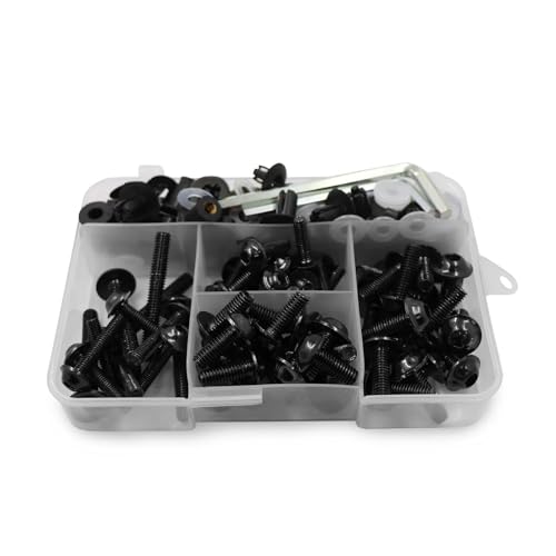 ZWBHNB Motorrad-Schraubensatz Für Aprilia GPR250R APR250 RS660 RS125 RS250 Tuono V4 1100 RR Factory RS 50 150 Verkleidung Schrauben Kit(SCHWARZ) von ZWBHNB