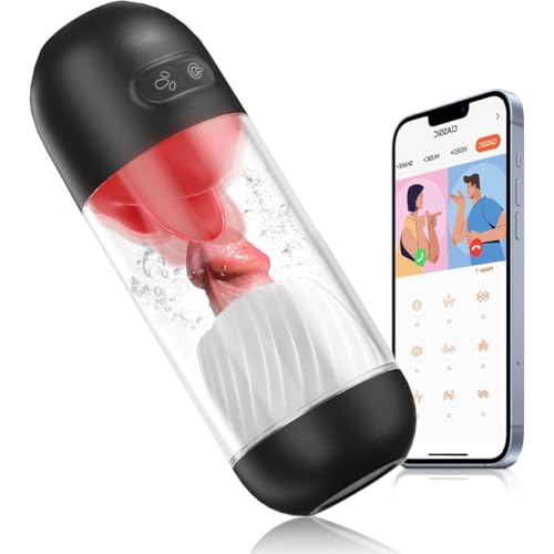 Elektrischer Masturbatoren für Männer Penisvibrator mit APP, Penispumpe mit 9 Vibrationen und 360° Zungenlecken Taschenmuschi Penis Masturbatoren Penis Training Vibrator Sex Spielzeug für die Männer Elektrischer Masturbatoren für Männer Penisvibrator mit APP, Penispumpe mit 9 Vibrationen und 360° Zungenlecken Taschenmuschi Penis Masturbatoren Penis Training Vibrator Sex Spielzeug für die Männer von ZWBHSH