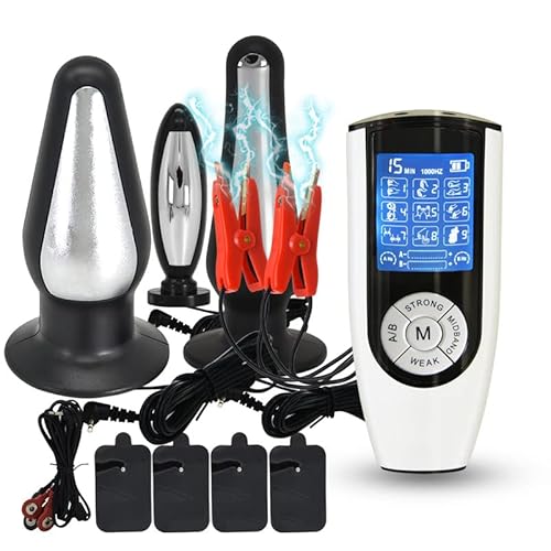 ZWBHSH Elektrostimulation Set Electro Shock Sex Spielzeug 9 Einstellbare Modi Nippelklemmen Analplug Masturbatoren Folter SM Sexspielzeug Für Männer Frauen,L ZWBHSH Elektrostimulation Set Electro Shock Sex Spielzeug 9 Einstellbare Modi Nippelklemmen Analplug Masturbatoren Folter SM Sexspielzeug Für Männer Frauen,L von ZWBHSH