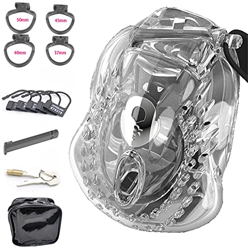 ZWBHSH Keuschheitsgürtel Keuschheitskäfig Herren Voll Zurückhaltung Peniskäfig Aus Naturharz Mit 4 Verstellbaren Penisringe Sm Bondage Fetisch Chastity Cage Männer Sex Sexspielzeug,Clear/m ZWBHSH Keuschheitsgürtel Keuschheitskäfig Herren Voll Zurückhaltung Peniskäfig Aus Naturharz Mit 4 Verstellbaren Penisringe Sm Bondage Fetisch Chastity Cage Männer Sex Sexspielzeug,Clear/m von ZWBHSH