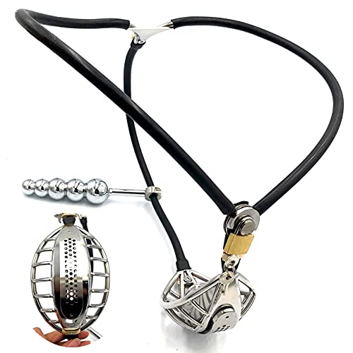 ZWBHSH Keuschheitsgürtel Mann Extrem, Edelstahl Unterhosen Peniskäfig mit Analplug BDSM Bondage Fetisch Cock Cage Keuscheitsguertel Sex Spielzeug für Die Männer SM Party,Schwarz,110/120cm ZWBHSH Keuschheitsgürtel Mann Extrem, Edelstahl Unterhosen Peniskäfig mit Analplug BDSM Bondage Fetisch Cock Cage Keuscheitsguertel Sex Spielzeug für Die Männer SM Party,Schwarz,110/120cm von ZWBHSH