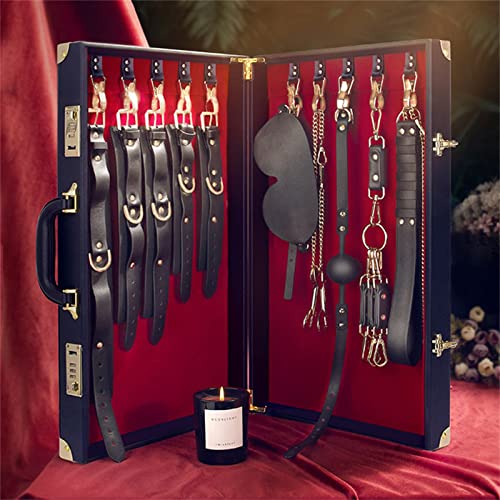ZWBHSH Luxus Koffer SM Bondage Set Mit 9 Stück Mit Codeschloss Für High-End-Spieler BDSM Set Hochwertiges Rindsledermaterial Fetisch Bettfesseln Fesselset Sexspielzeug Für Paare Extrem Sex,Rindsleder ZWBHSH Luxus Koffer SM Bondage Set Mit 9 Stück Mit Codeschloss Für High-End-Spieler BDSM Set Hochwertiges Rindsledermaterial Fetisch Bettfesseln Fesselset Sexspielzeug Für Paare Extrem Sex,Rindsleder von ZWBHSH
