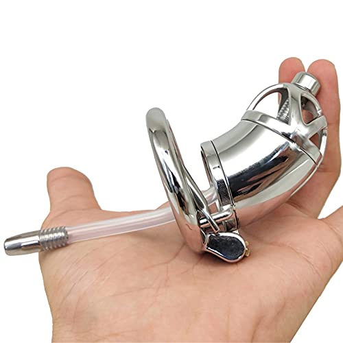 ZWBHSH Peniskäfig Edelstahl Chastity Cage Male BDSM Bondage Fetish Cock Cage Keuschheitskäfig Herren mit Dilator Harnröhre und Anti-Drop-Ring Sexspielzeug 3 Größen,50mm ZWBHSH Peniskäfig Edelstahl Chastity Cage Male BDSM Bondage Fetish Cock Cage Keuschheitskäfig Herren mit Dilator Harnröhre und Anti-Drop-Ring Sexspielzeug 3 Größen,50mm von ZWBHSH