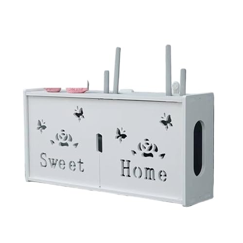 ZWCSHUU Große Aufbewahrungsbox for drahtlose WLAN-Router, Dichtepanel, Regal, Wandbehang, Halterung, Kabel-Organizer, Heimdekoration Router Box Wandhalterung(L Sweet Home) von ZWCSHUU