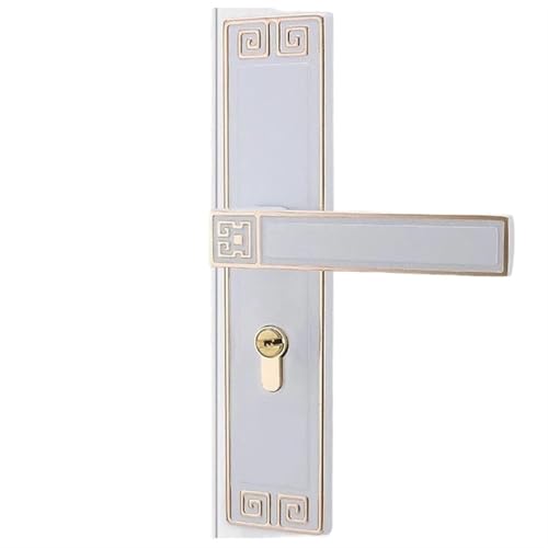 ZWCSHUU Türgriff Aluminium Legierung Türschlösser Wohnzimmer Schlafzimmer Innen Tür Griff Schloss Sicherheit Lock Home Hardware(White) von ZWCSHUU