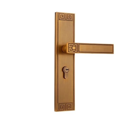 ZWCSHUU Türgriff Aluminium Legierung Türschlösser Wohnzimmer Schlafzimmer Innen Tür Griff Schloss Sicherheit Lock Home Hardware(Yellow) von ZWCSHUU