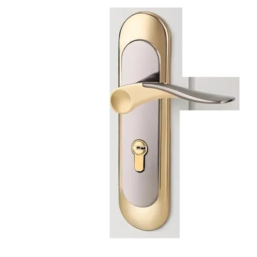 ZWCSHUU Türgriff Apartment Zimmer Holz Türschloss Set Haus Diebstahlsicherung Innentür Schlafzimmermöbel Sicherheitsschloss for Haustüren mit Schlüssel(C gold type) von ZWCSHUU