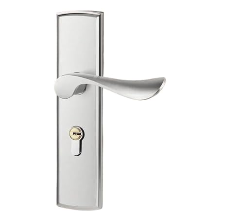 ZWCSHUU Türgriff Apartment Zimmer Holz Türschloss Set Haus Diebstahlsicherung Innentür Schlafzimmermöbel Sicherheitsschloss for Haustüren mit Schlüssel(C silvery type) von ZWCSHUU