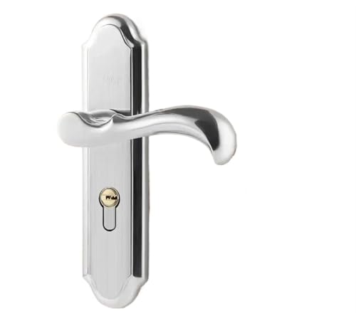 ZWCSHUU Türgriff Apartment Zimmer Holz Türschloss Set Haus Diebstahlsicherung Innentür Schlafzimmermöbel Sicherheitsschloss for Haustüren mit Schlüssel(F silvery type) von ZWCSHUU
