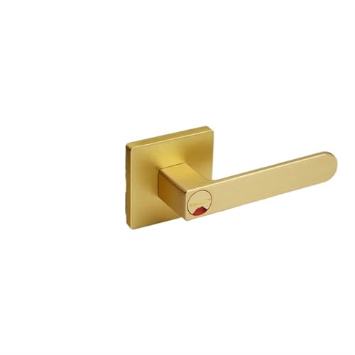 ZWCSHUU Türgriff Badezimmer-Dreipolschloss mit roter und grüner Anzeige, Schloss, Innentürschloss, Badezimmertürgriff, Einzelzungengriffschloss(Brushed gold) von ZWCSHUU