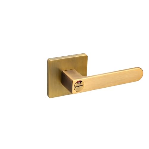 ZWCSHUU Türgriff Badezimmer-Dreipolschloss mit roter und grüner Anzeige, Schloss, Innentürschloss, Badezimmertürgriff, Einzelzungengriffschloss(Yellow bronze) von ZWCSHUU