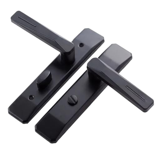 ZWCSHUU Türgriff Einzigen Zunge Aluminium Legierung Schwarz Stille Türschloss Toilette Universal Bad Glas Tür Griff(35 Locking tab) von ZWCSHUU