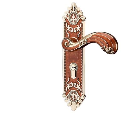 ZWCSHUU Türgriff Goldene Türschlösser mit Schlüsseln, Türgriff, weißes Sicherheits-Eingangstürschloss, stumm, Diebstahlschutz, Türbeschläge(Red Amber) von ZWCSHUU