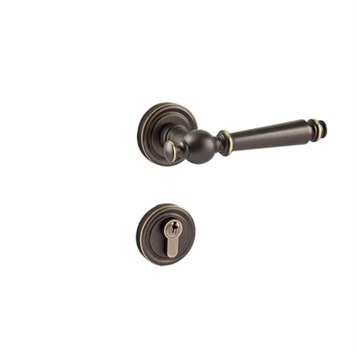 ZWCSHUU Türgriff Innenhebelschlösser aus gebürstetem Gold, Schlafzimmertürgriffschloss, solides Messing, stumme mechanische/magnetische Schlösser for Holztüren(Coffe MG) von ZWCSHUU