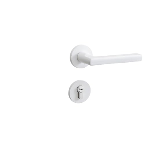 ZWCSHUU Türgriff Sicherheitstürschlösser for Schlafzimmer, Badezimmer, leises, geteiltes mechanisches Türschloss, stummer Griff, Riegel, weiße Schlösser, Wohnmöbel-Hardware(B) von ZWCSHUU
