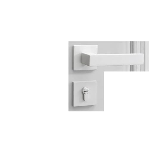 ZWCSHUU Türgriff Sicherheitstürschlösser for Schlafzimmer, Badezimmer, leises, geteiltes mechanisches Türschloss, stummer Griff, Riegel, weiße Schlösser, Wohnmöbel-Hardware(F) von ZWCSHUU