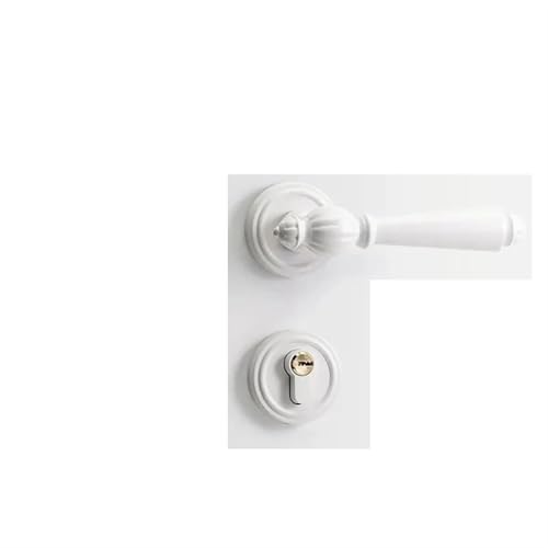 ZWCSHUU Türgriff Türschloss Griff Schlafzimmer Hotel Apartment Zimmer Badezimmer Büro Türgriff Haushalt Leises Schloss Körper Einzelset(White) von ZWCSHUU