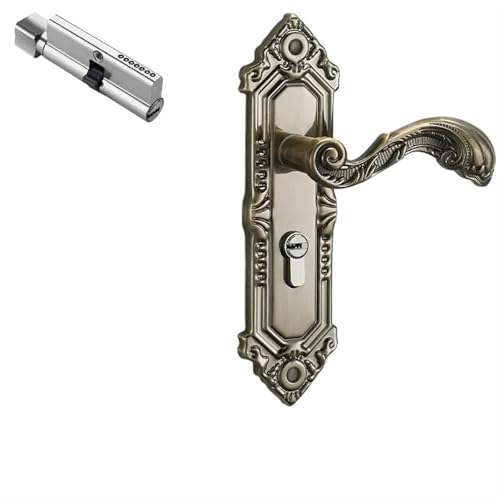 ZWCSHUU Türgriff Vintage Stumm Schlafzimmer Tür Griff Sicherheit Schloss Split Stille Lock Innen Möbel(B) von ZWCSHUU