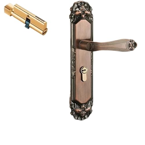 ZWCSHUU Türgriff Vintage Stumm Schlafzimmer Tür Griff Sicherheit Schloss Split Stille Lock Innen Möbel(C) von ZWCSHUU